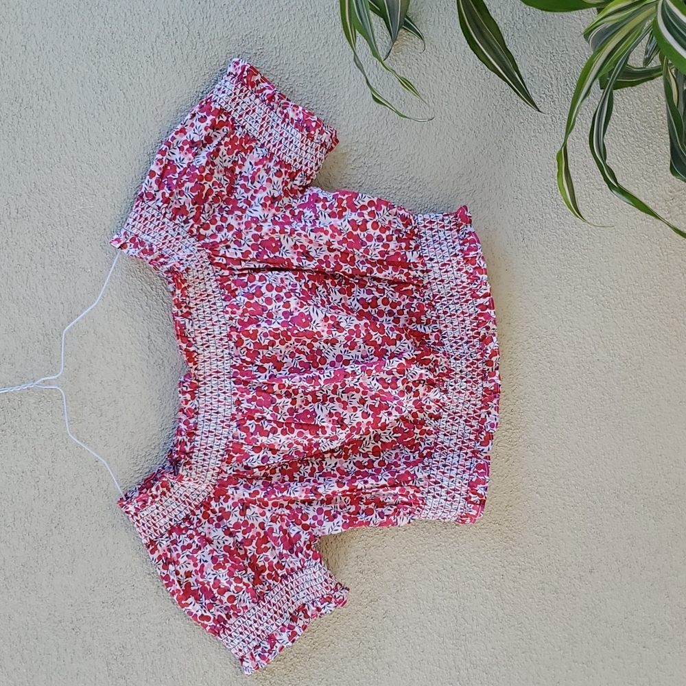 J. Crew NWT floral smocked crop top